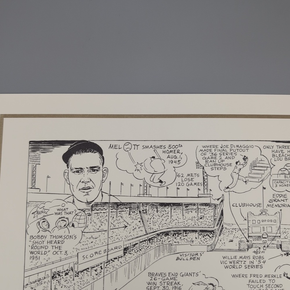1990‎ Sporting News 15x11" Litho by Amadee Polo Grounds Mel Ott/Mcgraw - Picture 10 of 16